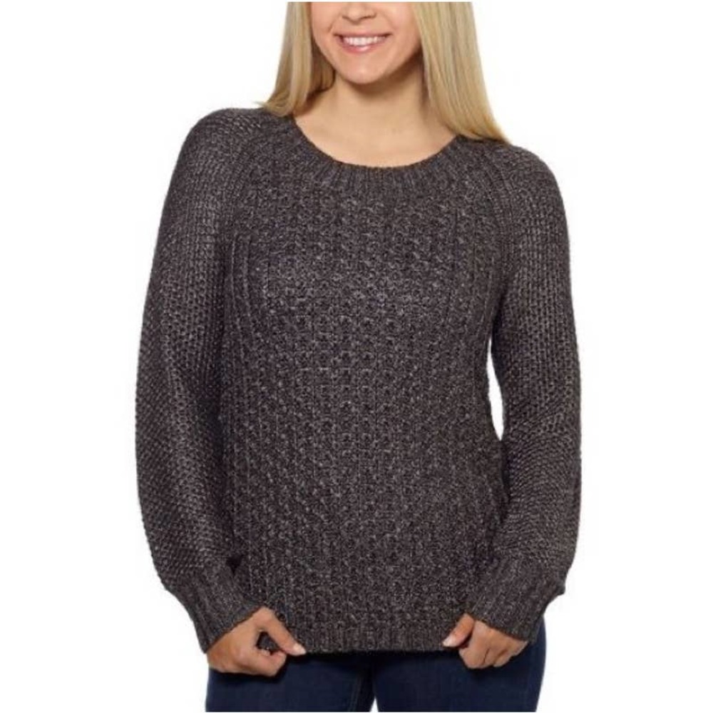 Calvin Klein‎ Metallic Silver Open Knit Sweater Small Shimmer Sparkle Pullover